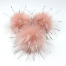 faux fur pom poms for hat 12-15cm faux raccoon fur pom poms